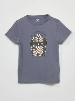 T-shirt à Manches Courtes En Coton -Kiabi t shirt a manches courtes en coton gris zr046 1 frb5