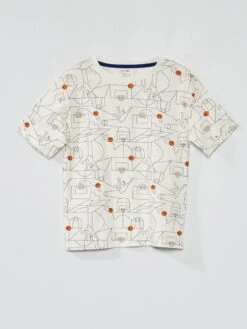 T-shirt 'basketball' Manches Courtes -Kiabi t shirt basketball manches courtes blanc zr057 2 frb3