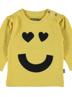 T-Shirt Bébé "Happy" Bio Jaune