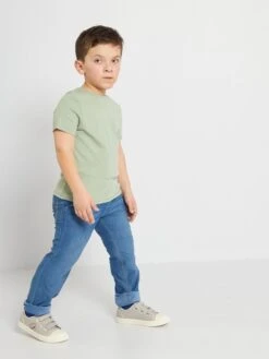 T-shirt Col Rond Manches Courtes -Kiabi t shirt col rond manches courtes vert zr050 3 frb2