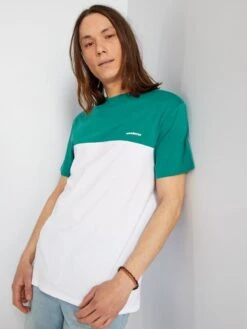 T-shirt En Coton Color-block -Kiabi t shirt en coton color block blancvert zr261 6 frb2