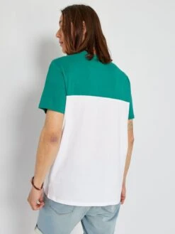 T-shirt En Coton Color-block -Kiabi t shirt en coton color block blancvert zr261 6 frb3