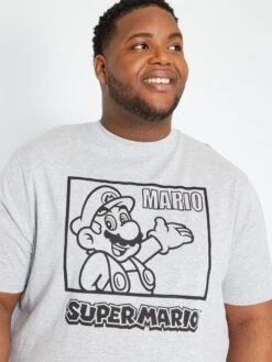 T-shirt En Coton 'Super Mario' -Kiabi t shirt en coton super mario gris abb07 1 frb3 1