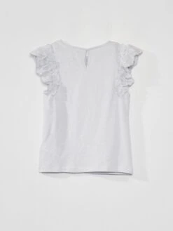 T-shirt En Jersey Avec Manches Volantées