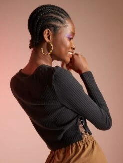 T-shirt En Maille Côtelée -Kiabi t shirt en maille cotelee noir ady45 1 frb5 1