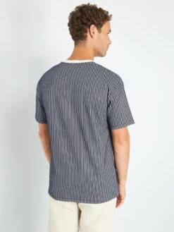 T-shirt En Matière Texturée -Kiabi t shirt en matiere texturee bleu ank03 2 frb3