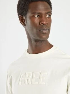 T-shirt Manches Courtes 'free' -Kiabi t shirt manches courtes free blanc ane21 1 frb2