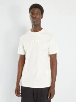 T-shirt Manches Courtes 'free' -Kiabi t shirt manches courtes free blanc ane21 1 frb5