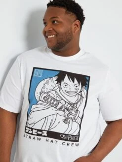 T-shirt 'One Piece' à Col Rond -Kiabi t shirt one piece a col rond blanc abb16 1 frb3