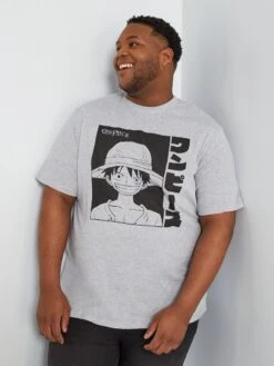 T-shirt 'One Piece' En Jersey à Col Rond -Kiabi t shirt one piece en jersey a col rond gris chine abb18 1 frb3