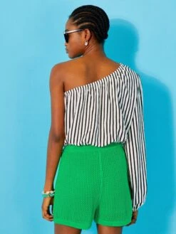 T-shirt One Shoulder à Rayures -Kiabi t shirt one shoulder a rayures blanc arm26 1 frb3