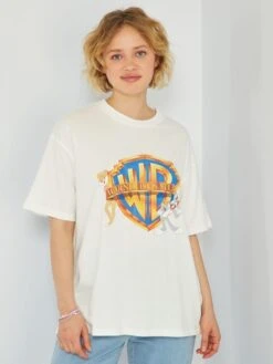 T-shirt Oversize 'Warner' -Kiabi t shirt oversize warner blanc aem53 1 frb4 1