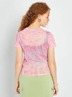 T-shirt Transparent Avec Imprimé Tie And Dye -Kiabi t shirt transparent avec imprime tie and dye rose avh71 1 frb3