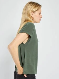 T-shirt Uni à Col V -Kiabi t shirt uni a col v vert aev90 3 frb4