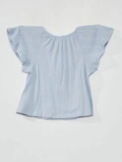 T-shirt Uni En Maille Ajourée