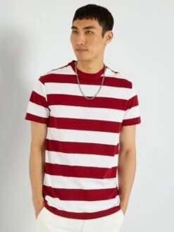 Tee-shirt à Rayures -Kiabi tee shirt a rayures rouge zr266 5 frb3