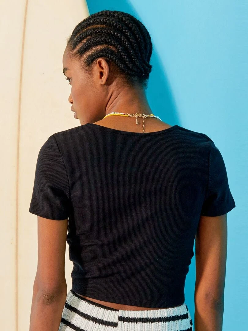 Tee-shirt Crop Top Avec Twist Devant 3 Tee-shirt Crop Top Avec Twist Devant