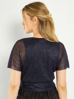 Top Court En Maille Plissée 7 Top Court En Maille Plissée -Kiabi top court en maille plissee violet auo07 2 frb3 1