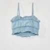 Top Cropped En Denim à Fines Bretelles