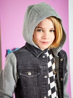 Veste En Jean Avec Manches En Molleton -Kiabi veste en jean avec manches en molleton gris zo493 1 frb3