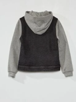 Veste En Jean Avec Manches En Molleton