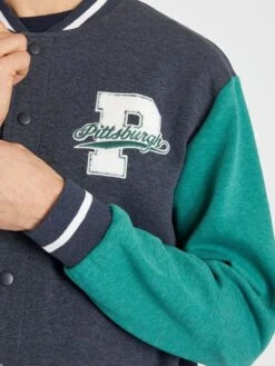 Veste En Molleton Façon Collège US -Kiabi veste en molleton facon college us bleuvert zn208 1 frb5 1