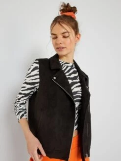 Veste En Suédine Sans Manches -Kiabi veste en suedine sans manches noir zj275 1 frb3