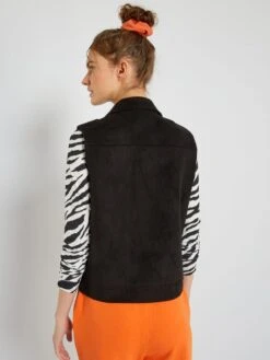 Veste En Suédine Sans Manches -Kiabi veste en suedine sans manches noir zj275 1 frb5