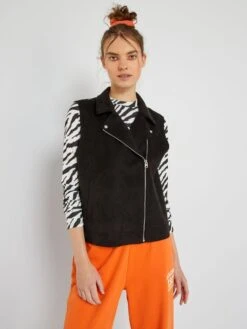 Veste En Suédine Sans Manches -Kiabi veste en suedine sans manches noir zj275 1 frb6 1
